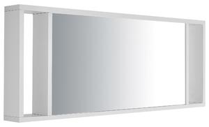 Badrumsmöbler Vit och Silver 2 Lådor Spegel Väggskåp Tvättställ Modern Beliani