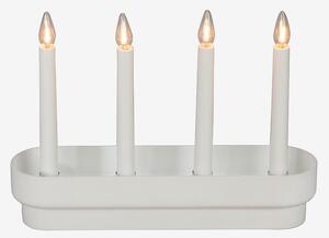 Konstsmide - Ljusstake trä/plast 4 LED 23cm - Vit - Adventsljusstakar - Från Homeroom