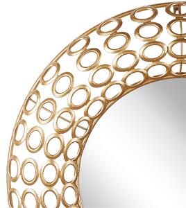 Hängande Väggspegel Oval Guld 80 cm Väggkonst Dekor Eklektisk Stil Vardagsrum Beliani