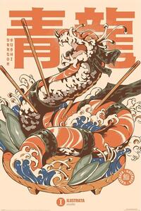 Poster, Affisch Ilustrata - Dragon Sushi