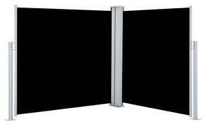 Infällbar sidomarkis svart 100x600 cm