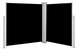 Infällbar sidomarkis svart 140x600 cm