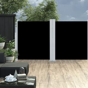 Infällbar sidomarkis svart 140x600 cm
