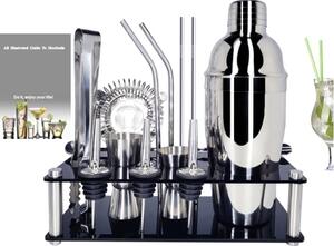 Pro bar set - Rostfritt shaker-set med tillbehör och ställ, 750 ml