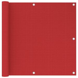 Balkongskärm röd 90x300 cm HDPE