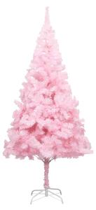 Belyst plastgran med kulor rosa 210 cm PVC
