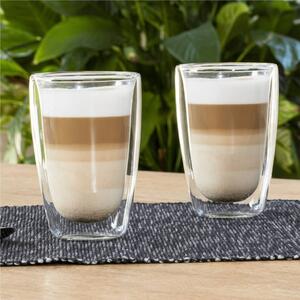 HI Latte maccato-glas 2 st 400 ml genomskinlig