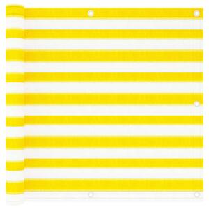 Balkongskärm gul och vit 90x300 cm HDPE