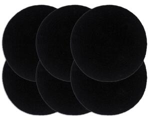 Bordstabletter 6 st svart 38 cm rund bomull