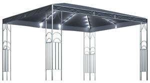 Paviljong med ljusslinga LED 400x300 cm antracit