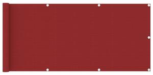 Balkongskärm röd 75x400 cm HDPE