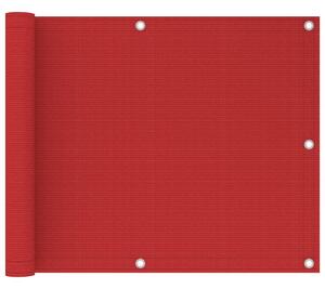 Balkongskärm röd 75x300 cm HDPE