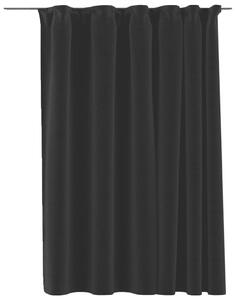 Mörkläggningsgardin med krokar linnelook svart 290x245 cm