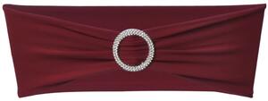 25 st vinröda dekorativa stolsband med diamantspänne