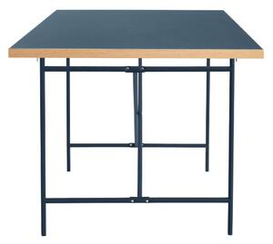 PLEASE WAIT to be SEATED - Eiermann2 Dining Table / By Egon Eiermann - Matbord - Dark Blue Linoleum w. Oak Edge / Navy Blue - L120 x W80 x H69 cm