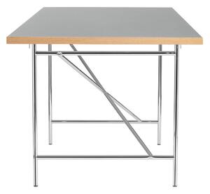 PLEASE WAIT to be SEATED - Eiermann1 Desk / By Egon Eiermann - Skrivbord - Grey Linoleum w. Oak Edge / Chrome - L120 x W80 x H69 cm