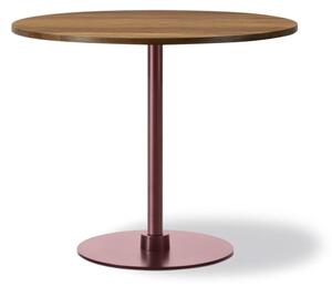 Fredericia Furniture - Plan Column Table 6629 / By Edward Barber & Jay Osgerby - Cafe-table - Smoked Oak Oil / Bordeaux - Ø90 x H105 cm