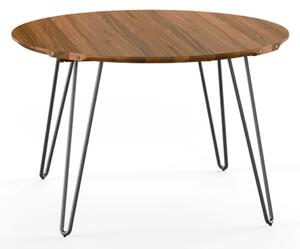 Naver Collection - Round Table / GM6672 by Nissen & Gehl - Matbord - Oiled Walnut / Black powder coated steel - 120 x H74 cm