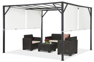Pergola i metall Santorini 3 x 3 m antracit-vit Garden Point
