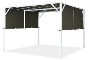 Pergola i metall Santorini 3 x 3 m vit-brun Garden Point