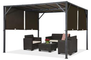 Metallterrass pergola Santorini 3 x 4m brun Garden Point
