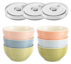 ZWILLING Fresh & Save BOWLS Set med skålar och vakuumlock, 12 cm/9 delar, macaron/vit, keramik