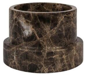 Mette Ditmer - MARBLE Block Candleholder - Ljusstake - Brown - Tall - Ø10 x H6,5 cm