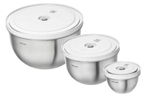 ZWILLING Fresh & Save BOWLS Vakuumskålset samt vakuumlock S/M/L / 6-st, Rostfritt stål, Silver-Vit
