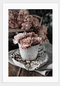 Cup with flowers poster - 30x40