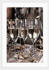 Champagne glasses poster - 30x40