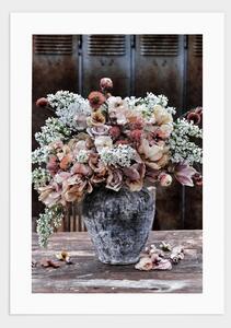 Rustic vase with flowers poster - 30x40