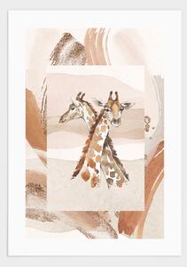Two giraffes poster - 30x40