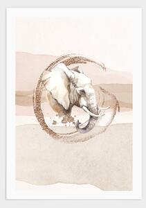 Golden elephant poster - 21x30