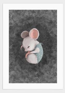 Sleepy mouse poster - 30x40