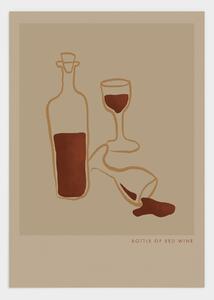 Bottle of red wine poster - 30x40