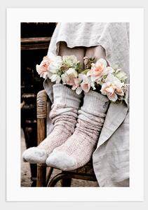 Flower socks poster - 30x40