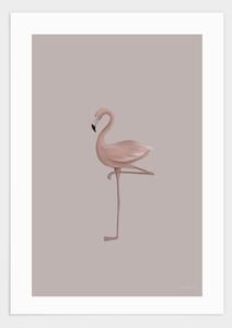 Pink flamingo poster - 21x30