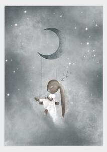 Sleeping bunny poster - 21x30