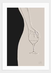 Black dress & wine - 21x30