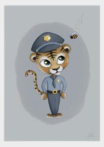 Baby tiger police poster - 30x40