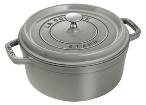 Staub La Cocotte Gryta 24 cm / 3,7 l, Rund, Grafitgrå, Gjutjärn