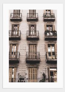 Barcelona balconies poster - 30x40