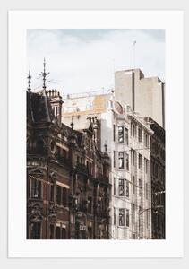 Brown & beige buildings poster - 21x30