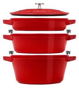 Staub Stackable Set 3-st, Gryt & kastrullset Stackable, Körsbär
