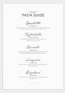 Pasta guide poster - 50x70