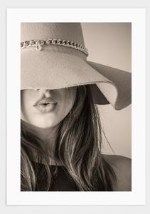 Woman with hat poster - 30x40