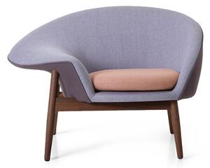 Warm Nordic - Fried Egg Chair / Smoked Oak - Fåtölj - Hero 381 (Plum) / Rewool 658 (Soft Violet) / Merit 035 (Fresh Peach) - L99 x W68 x H68 cm