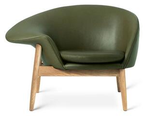 Warm Nordic - Fried Egg Chair / Oiled Oak - Fåtölj - Challenger 258 (Pickle Green) - L99 x W68 x H68 cm
