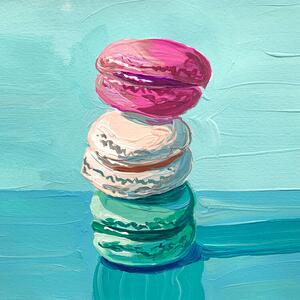 Illustration Macarons, Key and Sea