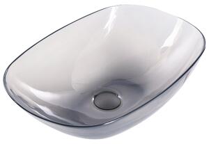 Tvättställ för Bänkskiva Svart Hård Yta 34 x 36 cm Halvtransparent Handfat för Badrum Beliani